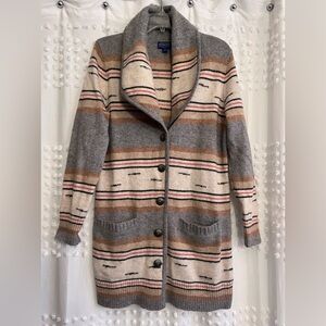 Pendleton Wool Shawl Collar Cardigan Sweater Southwest Print Size MP